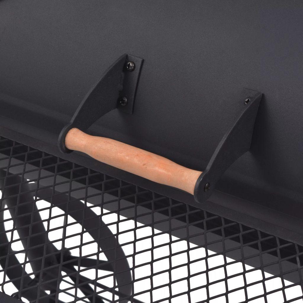 BBQ Offset Charcoal Smoker with Bottom Shelf Black Heavy Barbecue Patio Backyard