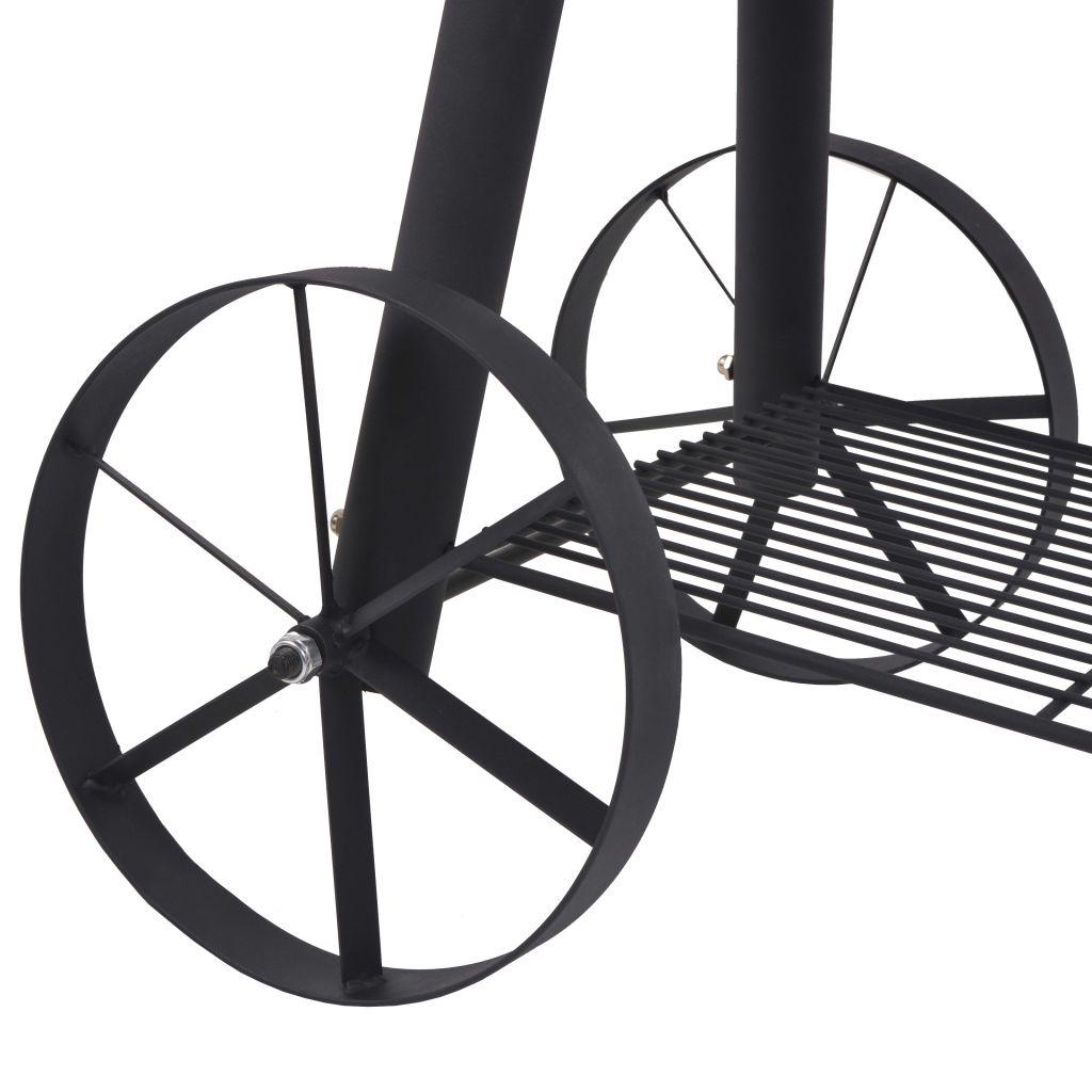 BBQ Offset Charcoal Smoker with Bottom Shelf Black Heavy Barbecue Patio Backyard