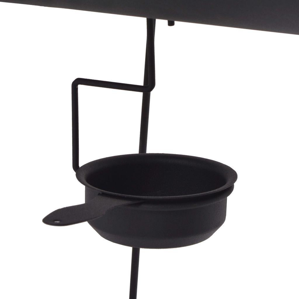 BBQ Offset Charcoal Smoker with Bottom Shelf Black Heavy Barbecue Patio Backyard