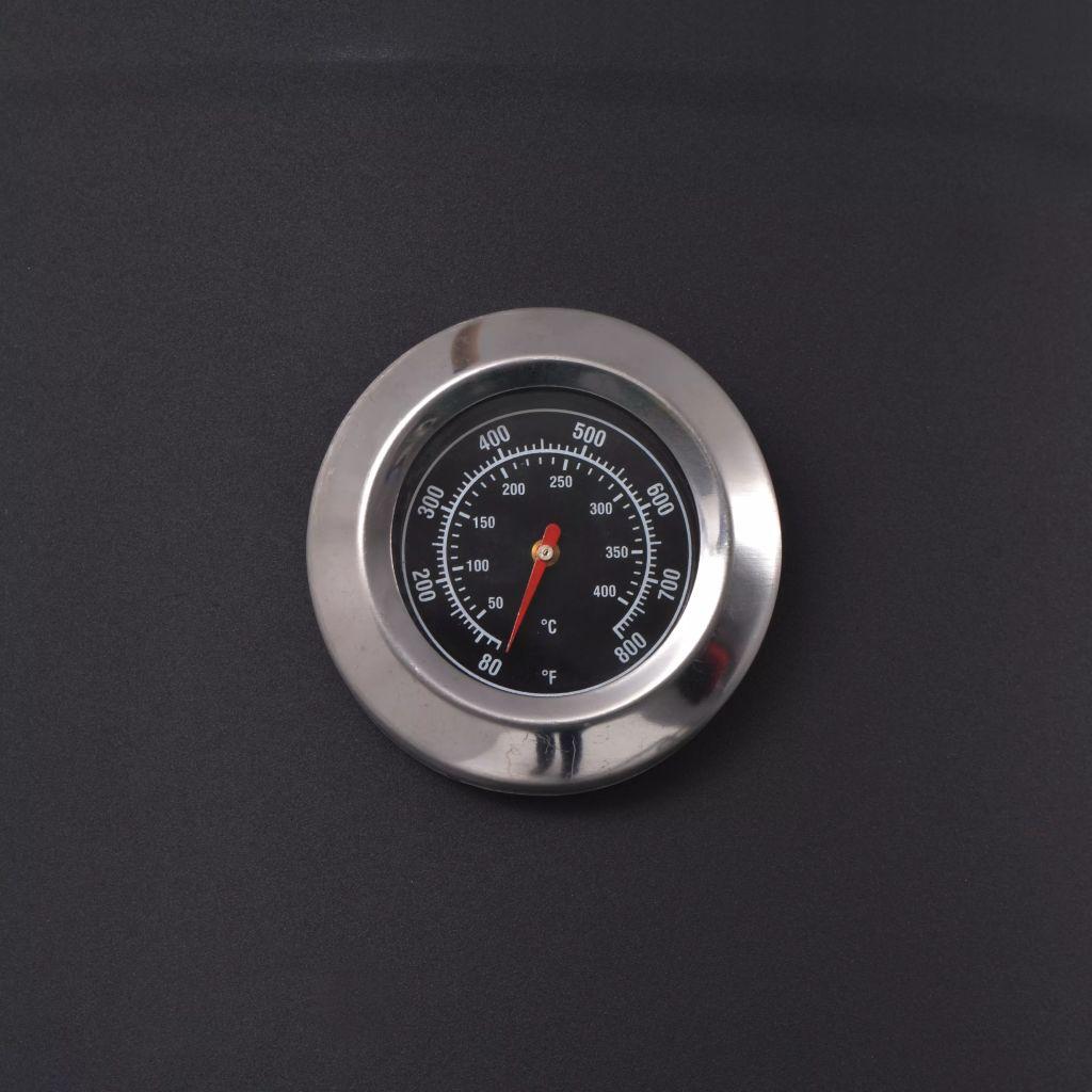 BBQ Offset Charcoal Smoker with Bottom Shelf Black Heavy Barbecue Patio Backyard