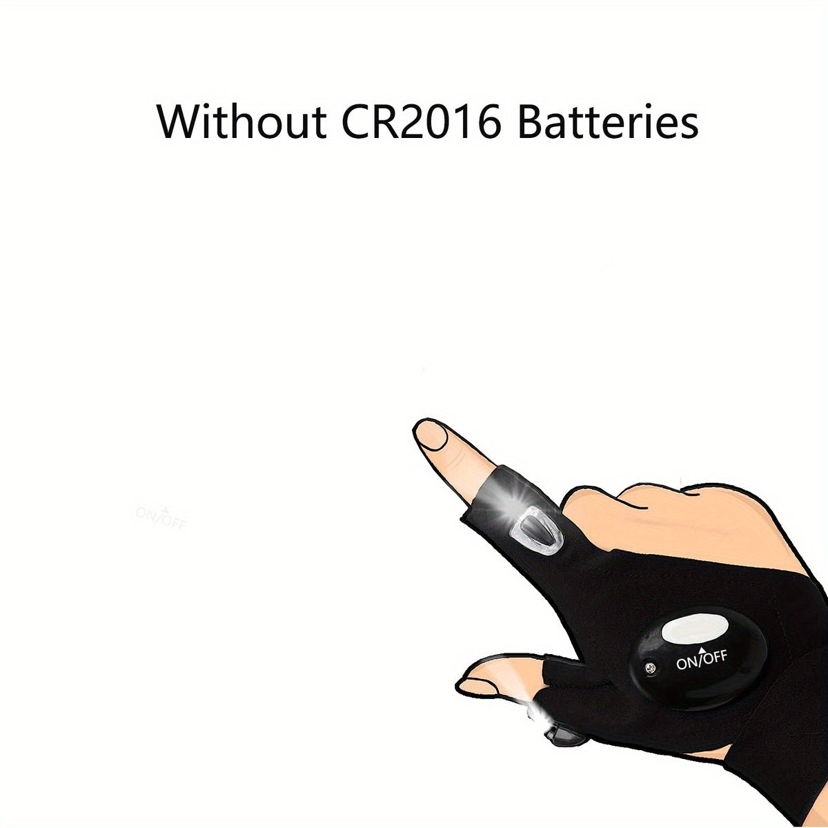 LED Flashlight Gloves-CR2016 Battery Powered (Battery Not Included), Gifts For Dad Boyfriend, Gadget Hands-Lights For Camping Fishing Repairing