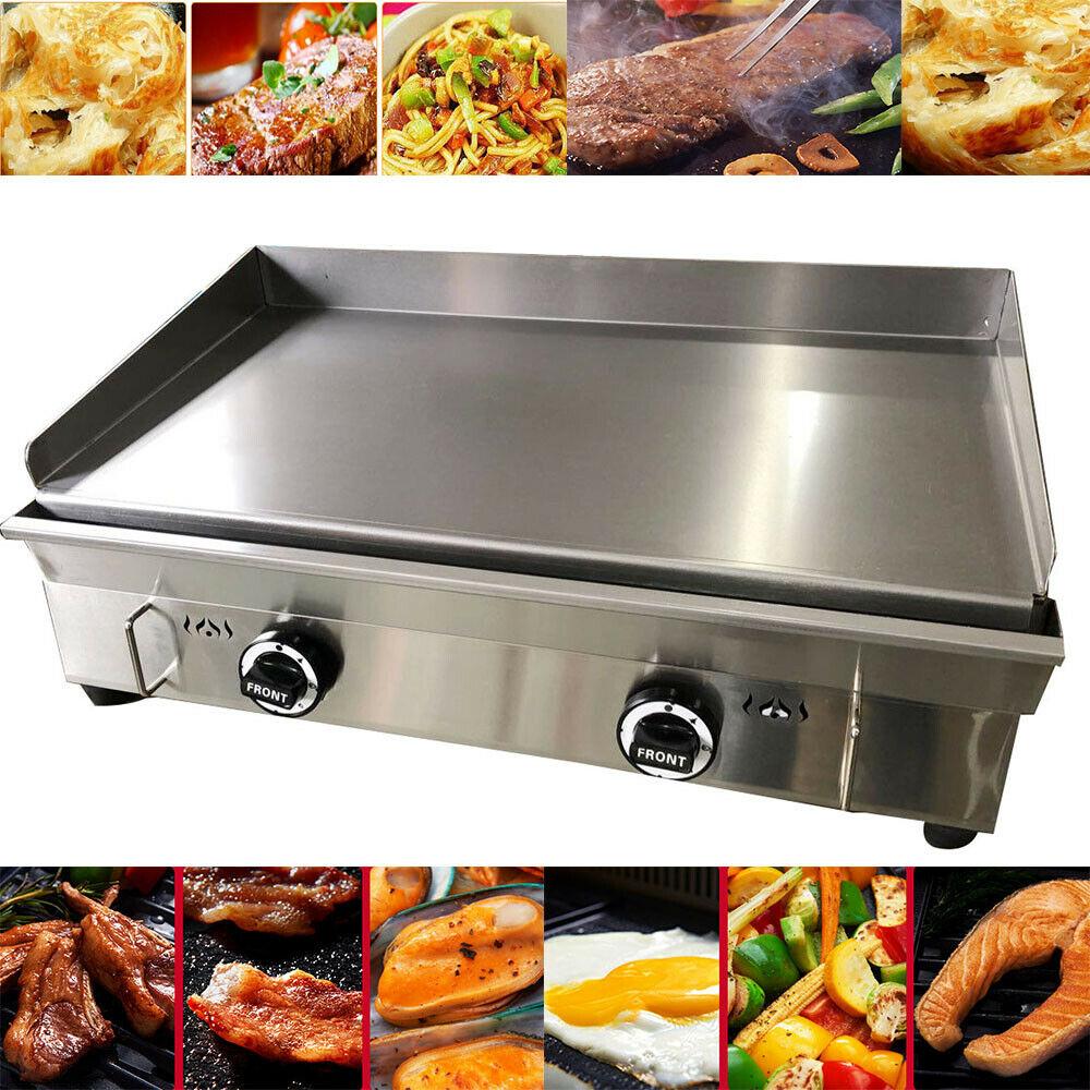 Table Top Griddle Portable Flat Top Grill Outdoor Cooking BBQ Gas Cooktop New