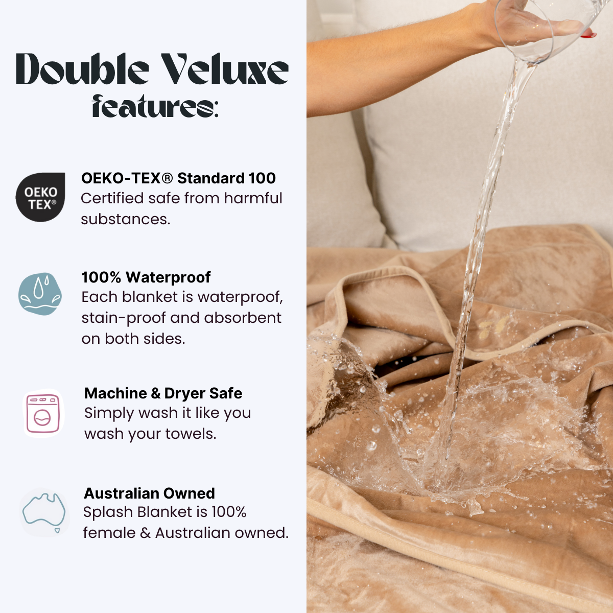 Waterproof Splash Blanket X Yinn - Rust Double Veluxe