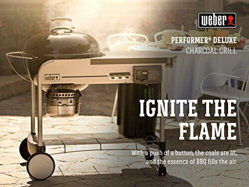 Weber 15501001 Performer Deluxe Charcoal Grill, 22-Inch, Touch-N-Go Gas Ignition