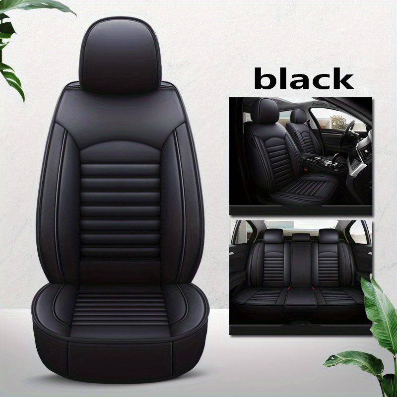 5-seat All-inclusive Car Seat Cover PU Leather Four Seasons Universal Car Seat Protector Compatible With Five-seat Car Pickup Truck SUV Off-road