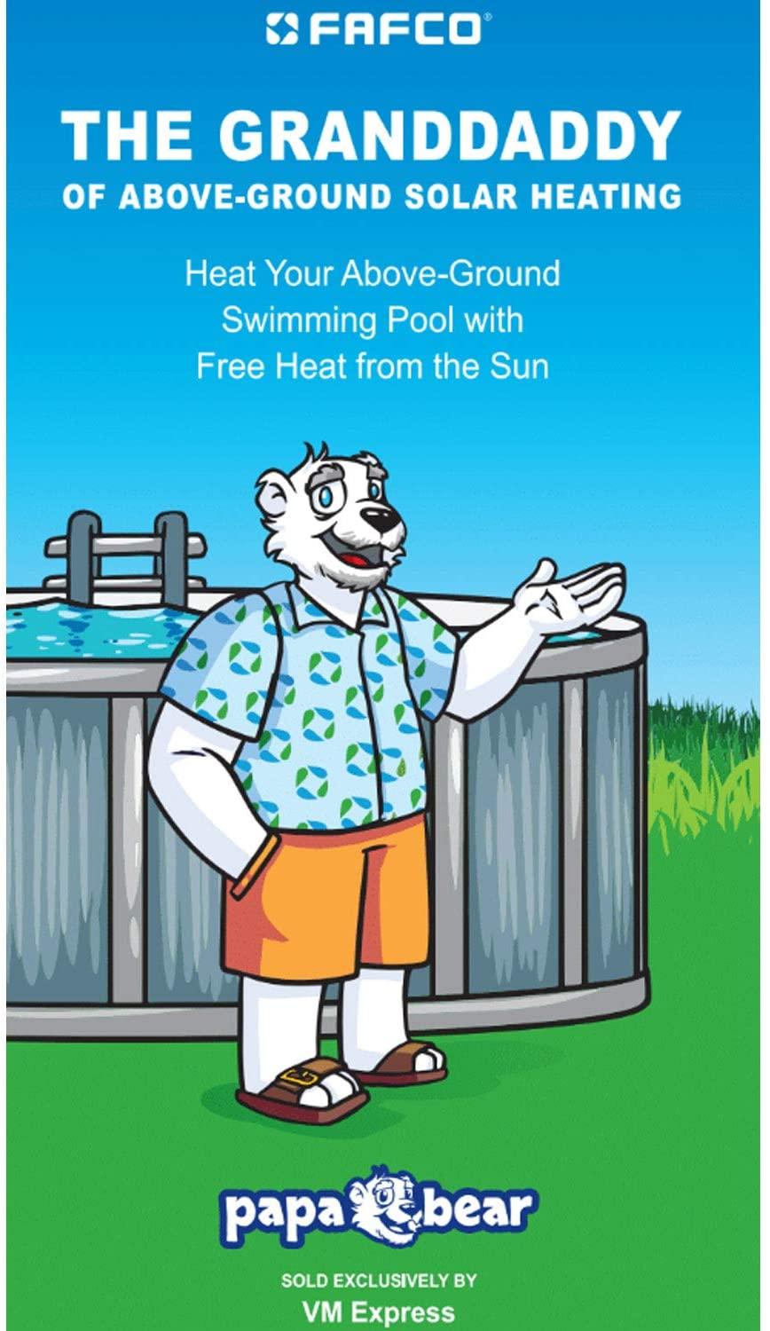 Fafco 10028 Universal 24ft x 3.75in Solar Panel Heating Kit with Pre Plumbed Paneling and Built in Manual Bypass Valve for Above Ground Swimming Pools