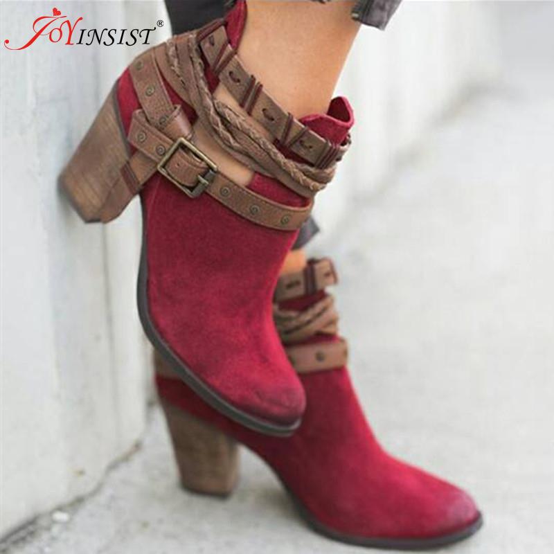 Flocking Casual Adjustable Buckle Ankle Boots