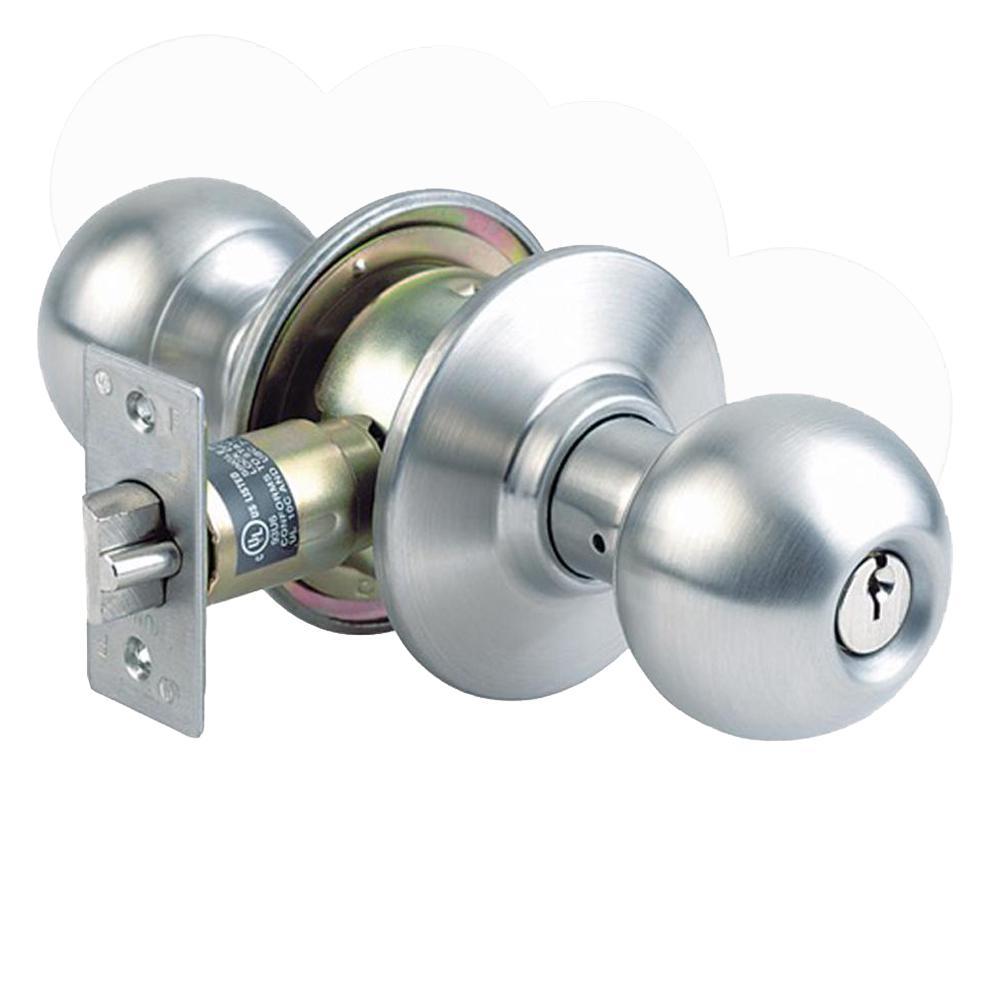 Steel Grade 2 Storeroom Door Knob with 12 SC1 Keys (6-Pack, Keyed Alike)