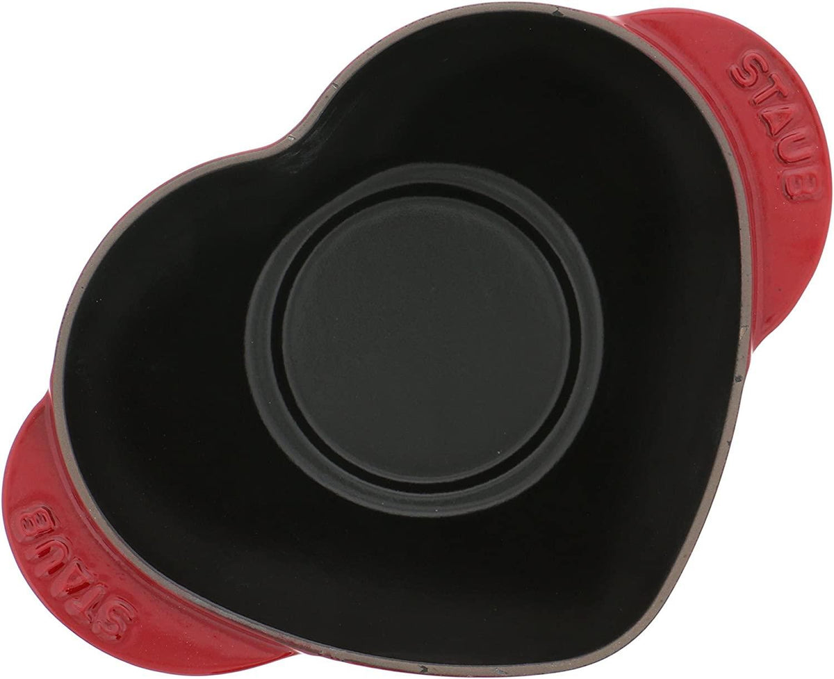 Staub Cast Iron 1.75-qt Heart Cocotte - Cherry, Made in France