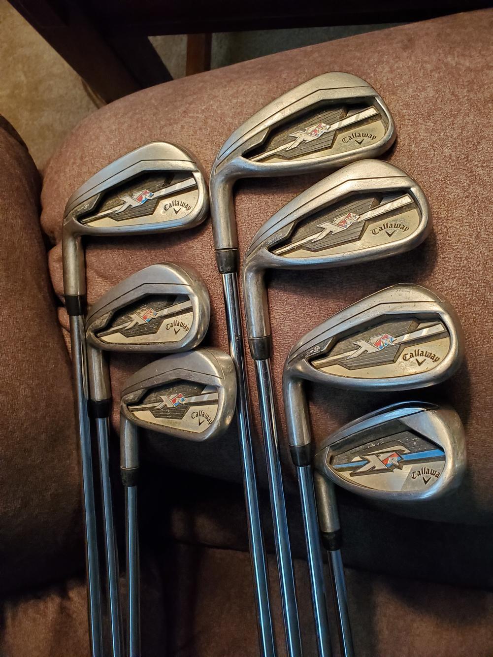 Used Men's Callaway Left Hand XR Iron Set Stiff Flex Steel Shaft