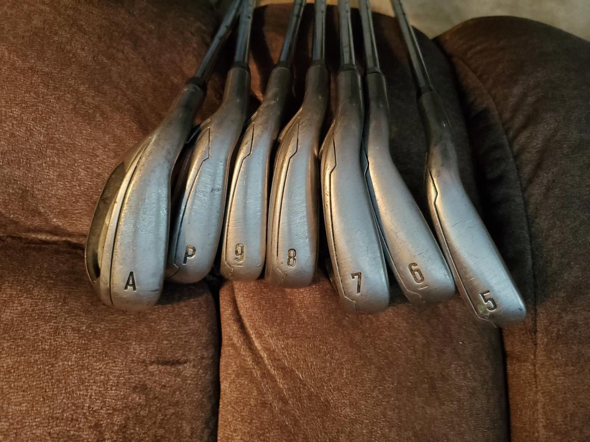 Used Men's Callaway Left Hand XR Iron Set Stiff Flex Steel Shaft