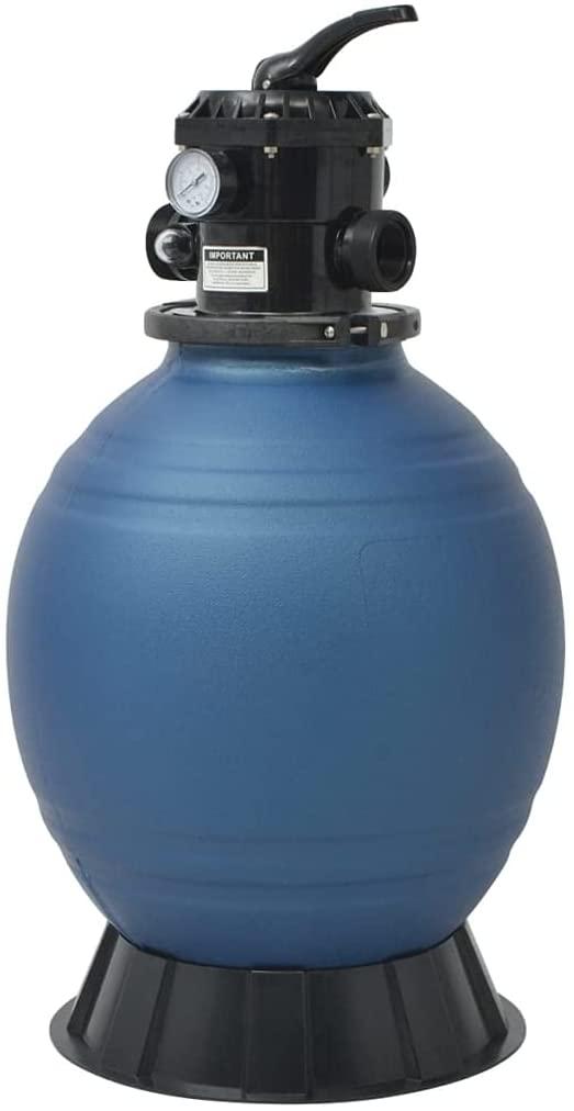 NusGear Pool Sand Filter with 6 Position Valve Blue 18 inch , Material: PE -169
