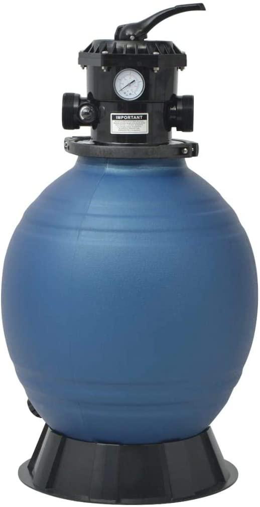 INLIFE Pool Sand Filter with 6 Position Valve Blue 18 inch