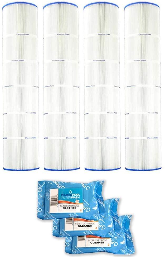 Pleatco Cartridge Filter PA137-PAK4 Hayward Super-Star-Clear C5500 SwimClear C5520 Open w/Molded Gasket CX1380-RE w/ 3X Filter Washes