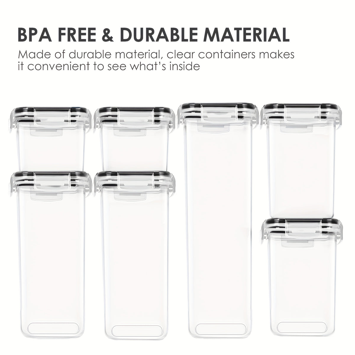 9Pcs Airtight Food StoraContainers With Lids,BPA Free,Plastic Kitchen And Pantry Canisters For Cereal,Dry Food,Flour And Sugar,Dishwasher Safe