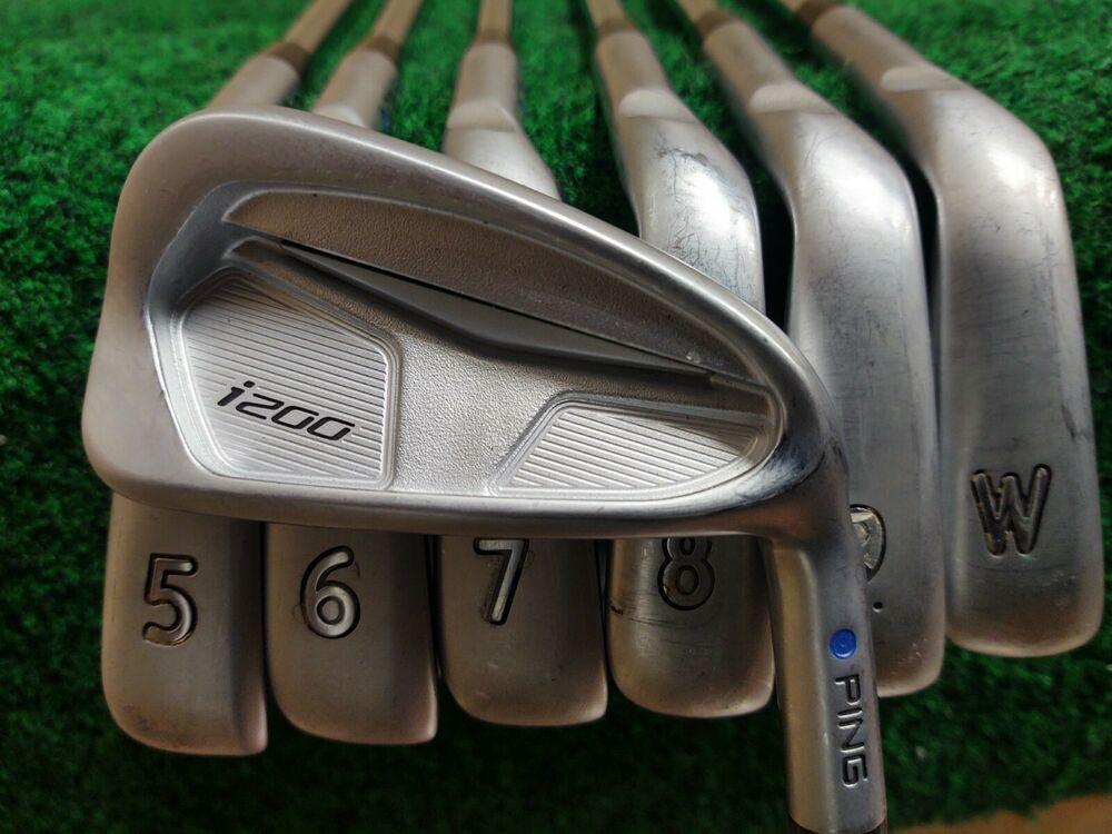 Ping i200 Blue Dot Golf Iron Set 4-PW Steel Shaft Stiff Flex Project X 6.0 Nice