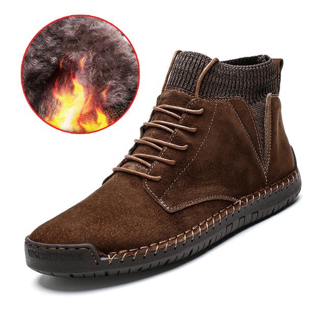 Winter Plush Warm Snow Boots Men Motorcycle Boot