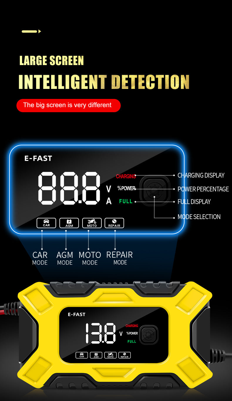 6A 12V Digital Car Battery Charger Fully Automatic Repair CharFor Car Motorcycle SUV Stea Battery Charger 12v Fully Automatic