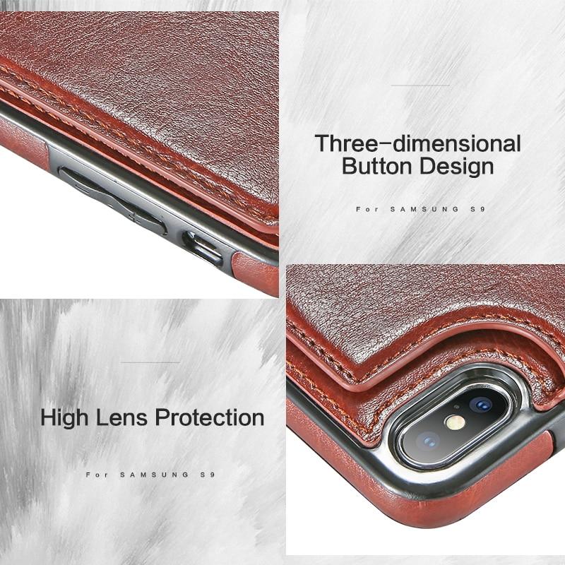 Retro PU Leather Multi Card Holders Case For iPhone