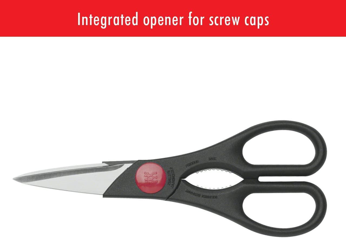 ZWILLING Twin Kitchen Shears, Multi-Purpose, Bottle Opener, Dishwasher Safe, Heavy Duty, Forged Stainless Steel Blades, Black