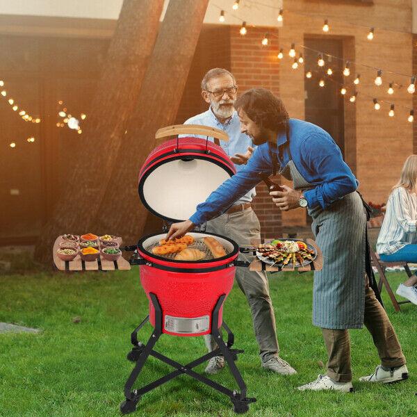 18 Inch Charcoal Grill Multiple Cooking Smoke Bake Roast For Courtyard Party US