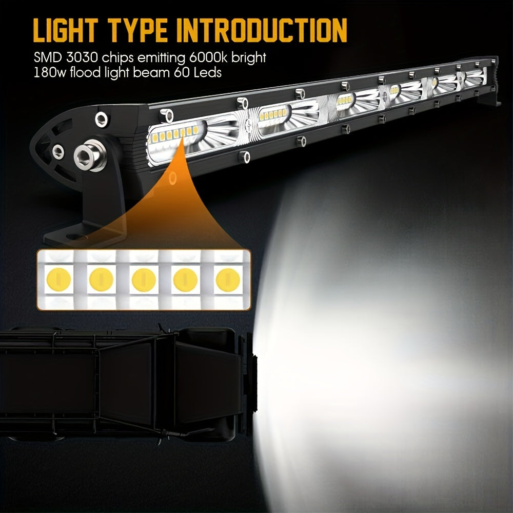 LED Work Light Ultra-thin Single Row LED Light Bar Suitable For Off-road 4x4 Car SUV Trucks Tractor Boat Fog Lights 12V/24V Spot Flood Light Bar