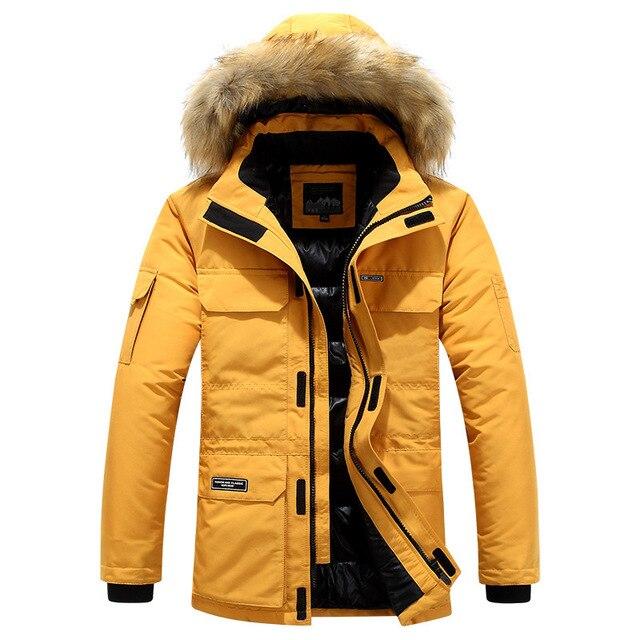 Mid-Long Winter Men Casual Windbreaker Jacket