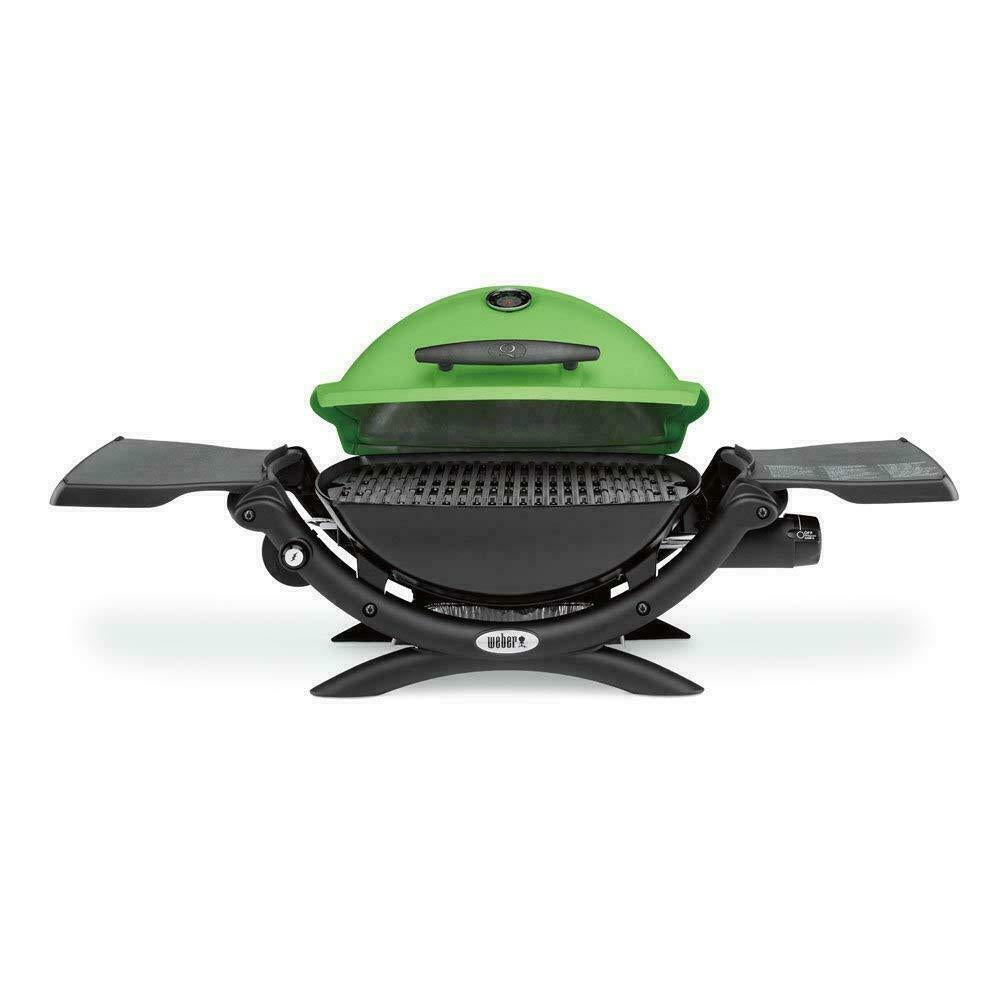 Weber Q 1200 Portable Tabletop Propane Gas BBQ Grill Quick Outdoor Camping Green