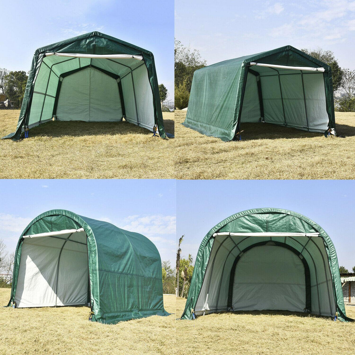 10'x10'x8' / 10'x15'x8' ft Carport Canopy Tent Shelter Garage Storage Shed Green