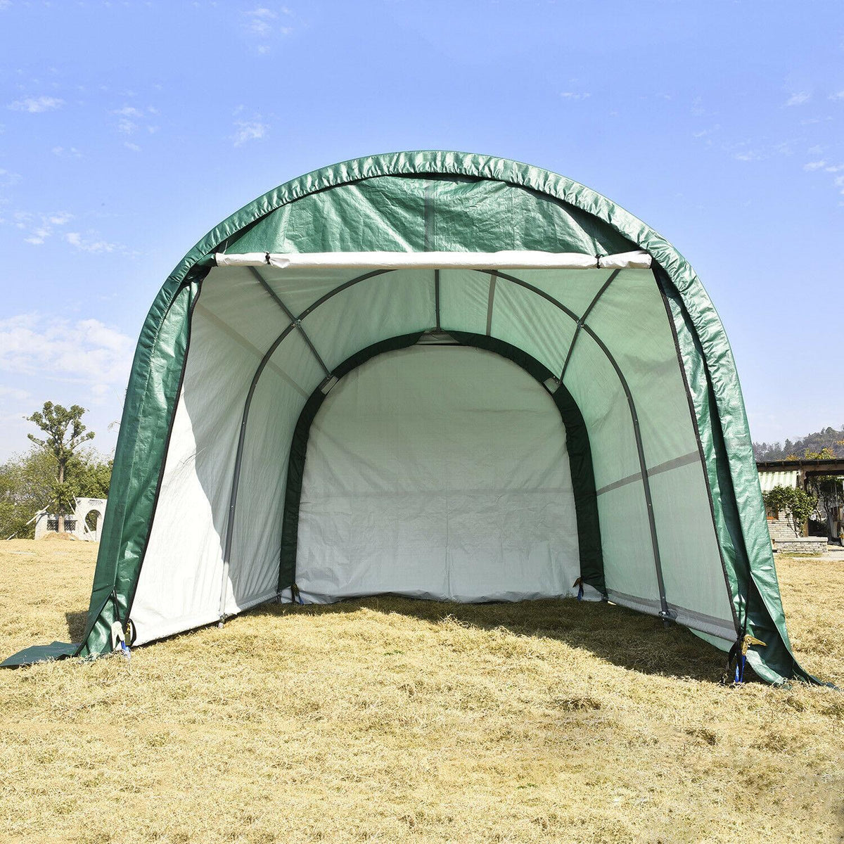 10'x10'x8' / 10'x15'x8' ft Carport Canopy Tent Shelter Garage Storage Shed Green