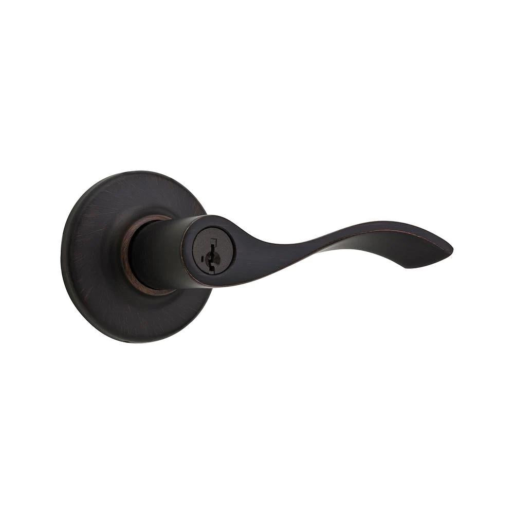 Balboa Bronze Venetian Exterior Entry Door Lever featuring SmartKey Security