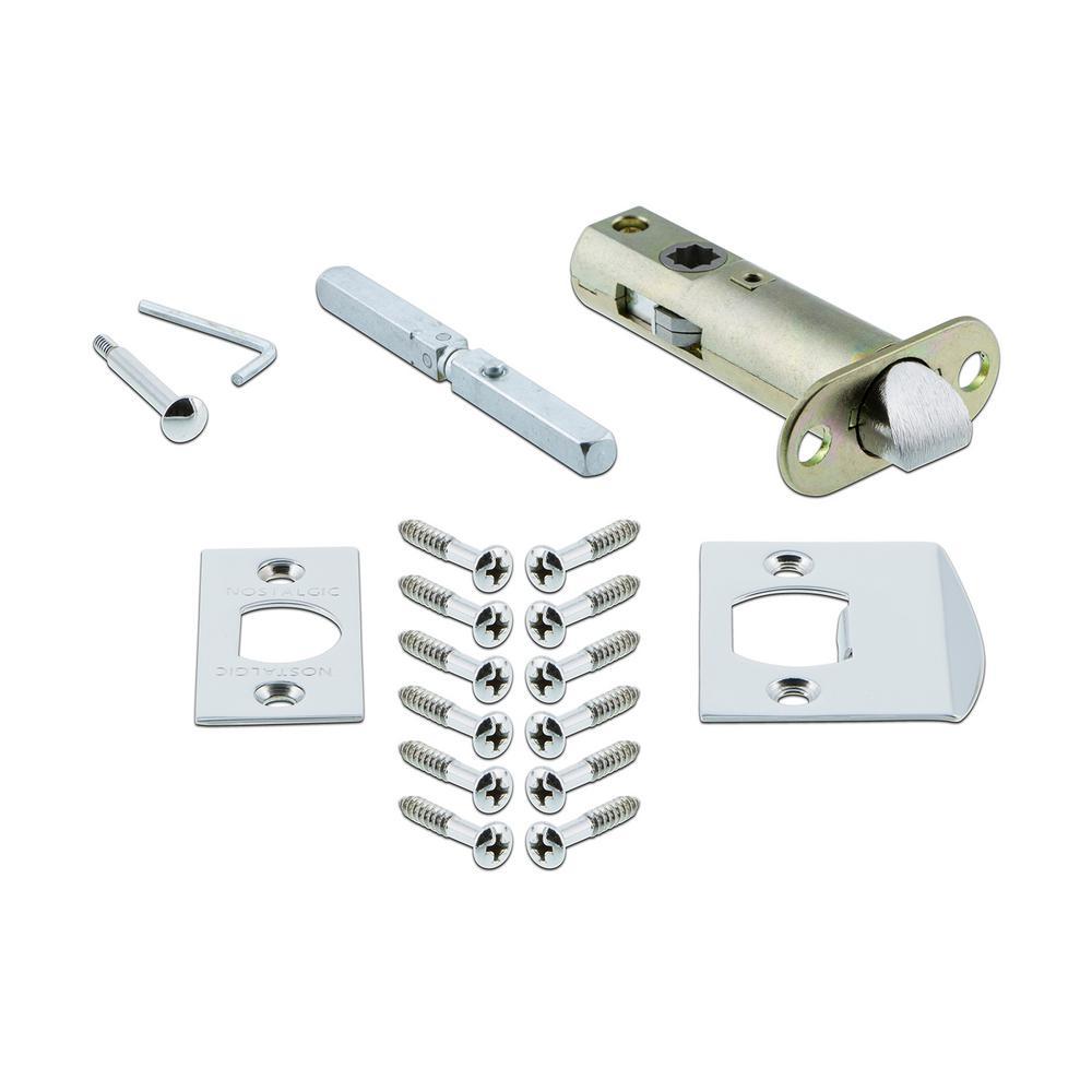 Deco Plate with Keyhole 2-3/8 in. Backset Bright Chrome Privacy Bed/Bath Clear Crystal Glass Door Knob