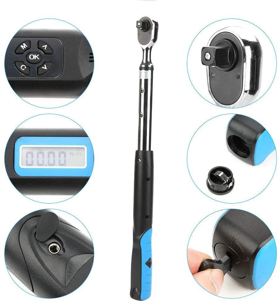 YYONGAO Repair Tools, Digital Torsion Wrench, 200N.m 1/2''  Steel Digital High Accuracy Torsion Bidirectional Ratchet Head Electronic Wrench Wrenches