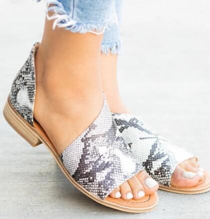 Summer Casual Rome Peep Toe Ladies PU Leather Sandals