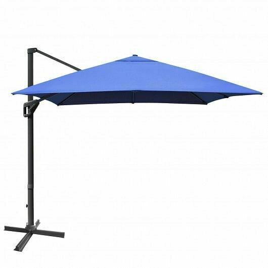 10x13ft Rectangular Cantilever Umbrella with 360 Rotation Function-Navy - Color