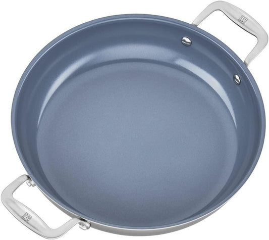 ZWILLING Spirit Ceramic Nonstick Braiser, 4-qt, Stainless Steel/Grey