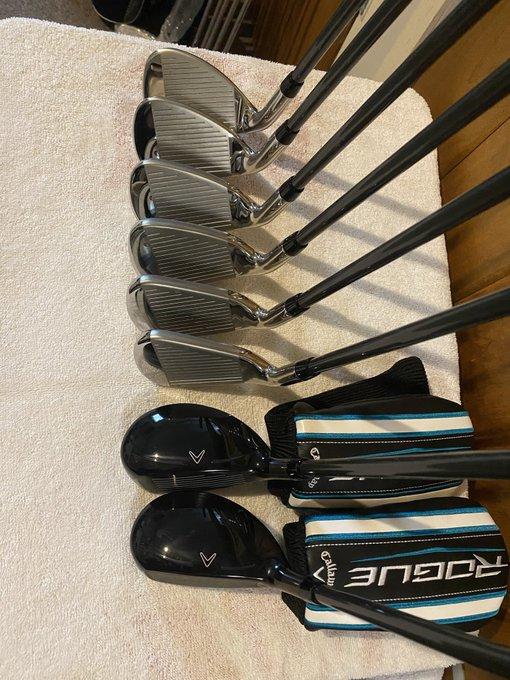 Used Men's Callaway Right Handed Rogue Combo Iron Set Regular Flex Graphite Shaft