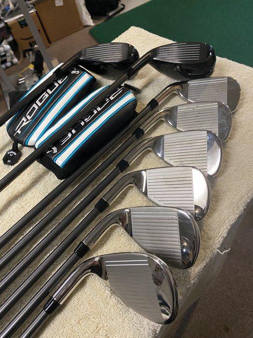 Used Men's Callaway Right Handed Rogue Combo Iron Set Regular Flex Graphite Shaft