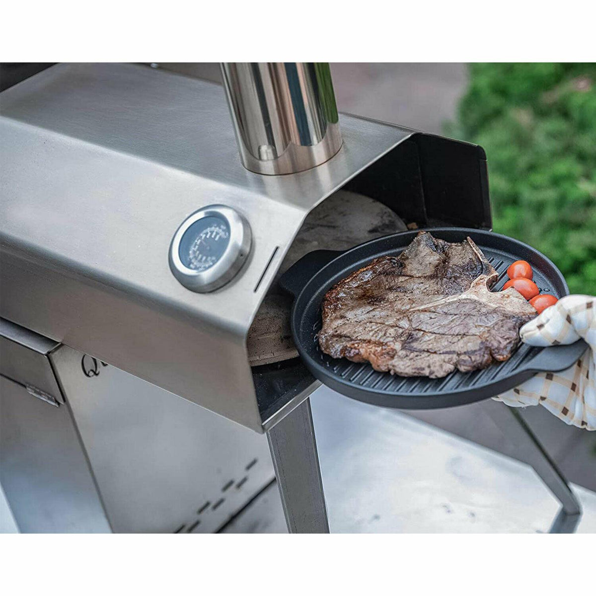 QStoves Qubestove Portable Outdoor Pizza Oven and Stove w/ Rotating Pizza Stone