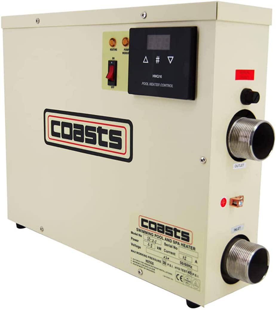 cjc 220V Electric Swimming Pool Heater 3KW/5KW/11KW/15KW SPA Bathe Bath Hot Tub Thermostat (5KW, 220V)