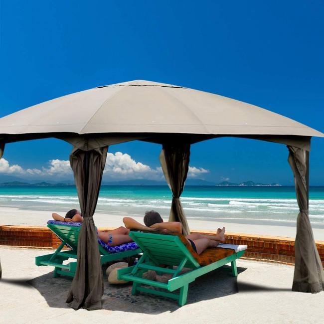 11.5 x 11.5 Feet Fully Enclosed Outdoor Gazebo with 4 Walls