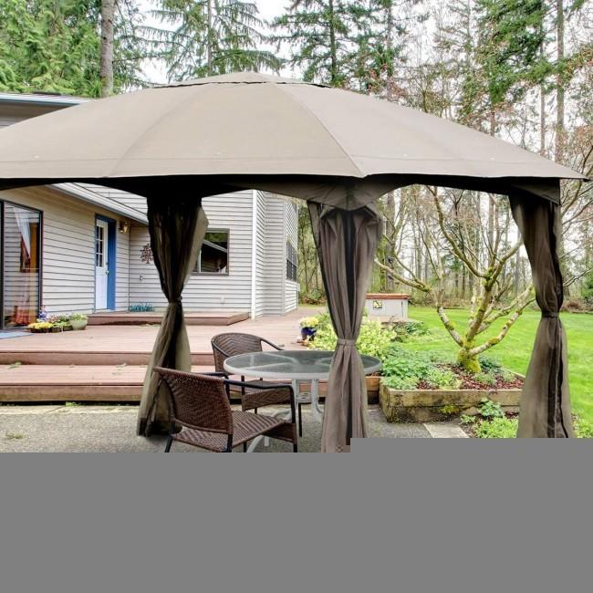 11.5 x 11.5 Feet Fully Enclosed Outdoor Gazebo with 4 Walls