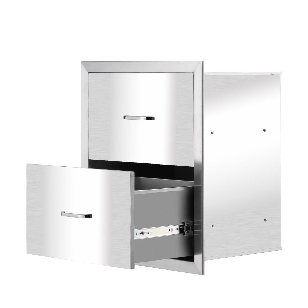 Stainless Steel BBQ Double Triple Drawers Outdoor Kitchen Door Silver
