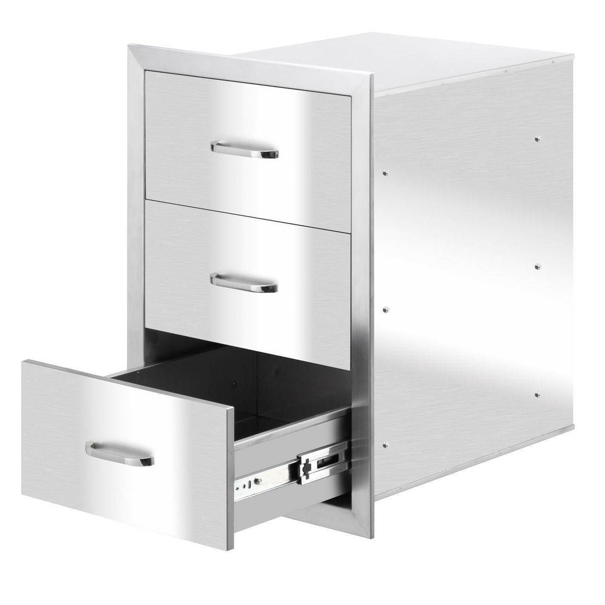 Stainless Steel BBQ Double Triple Drawers Outdoor Kitchen Door Silver