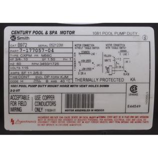 Motor, Century, 0.75hp, 115v, 2-Spd, 56Cfr, C-Face Key