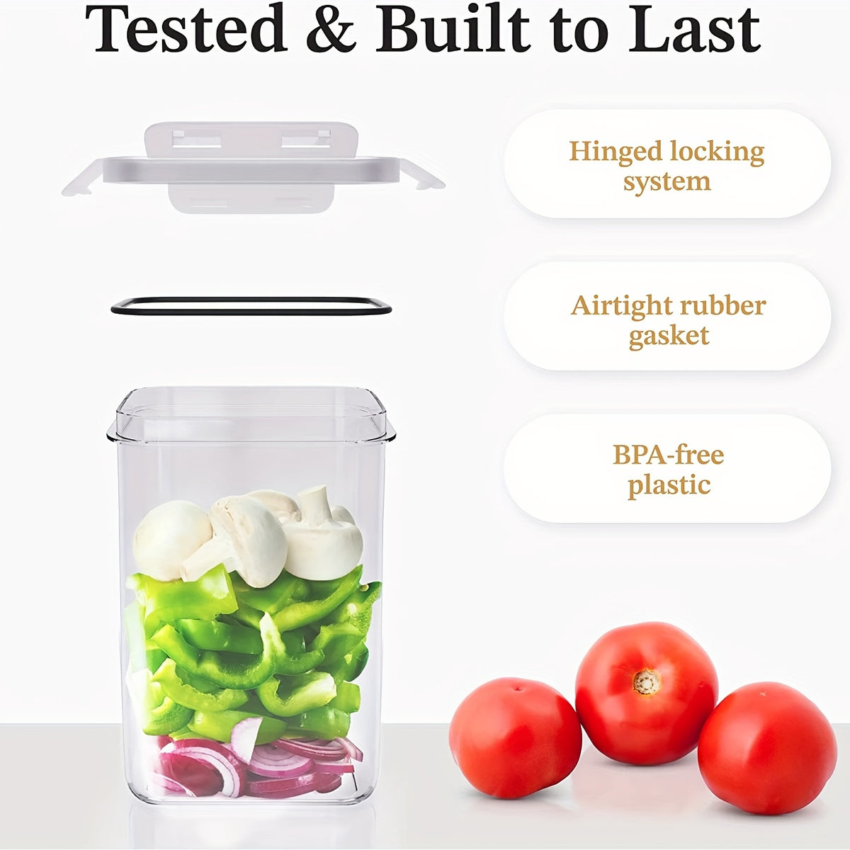 4/8/10pcs Airtight Food StoraContainers Set With Lids,BPA Plastic Kitchen And Pantry Organization Canisters For Cereal Flour,Sugar,with Labels