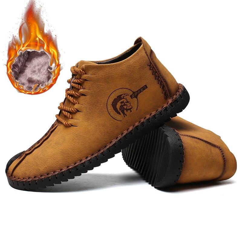Soft Leather Men Driving Shoes Casual Boots