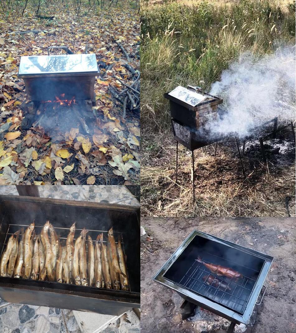 BBQ GRILL SMOKEHOUSE - MEAT, FISH STAINLESS STEEL,  PICNIC AT HOME