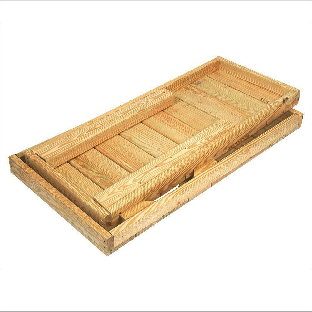YellaWood Grill Table Kit Adjustable Height Storage Shelf Underneath Wood Grain