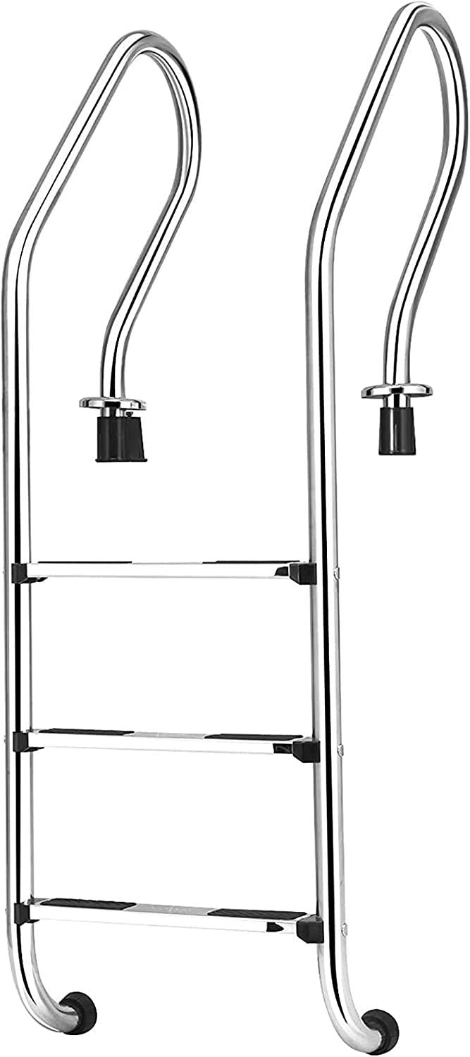 Yu Liao Pool Ladder,Stainless Steel 3‑Step Ladder Non Slip Above Ground Pool Ladder,for Private and Large Swimming Pools